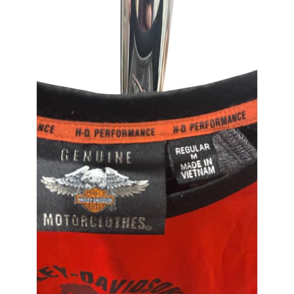 Harley-Davidson MotorClothes Men’s Performance Raglan Tee Black Orange Skull XL - Picture 4 of 7